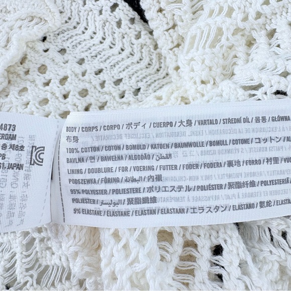 Abercrombie & Fitch Women's Cream Black Crochet Style Boho Maxi Dress - Picture 16 of 16